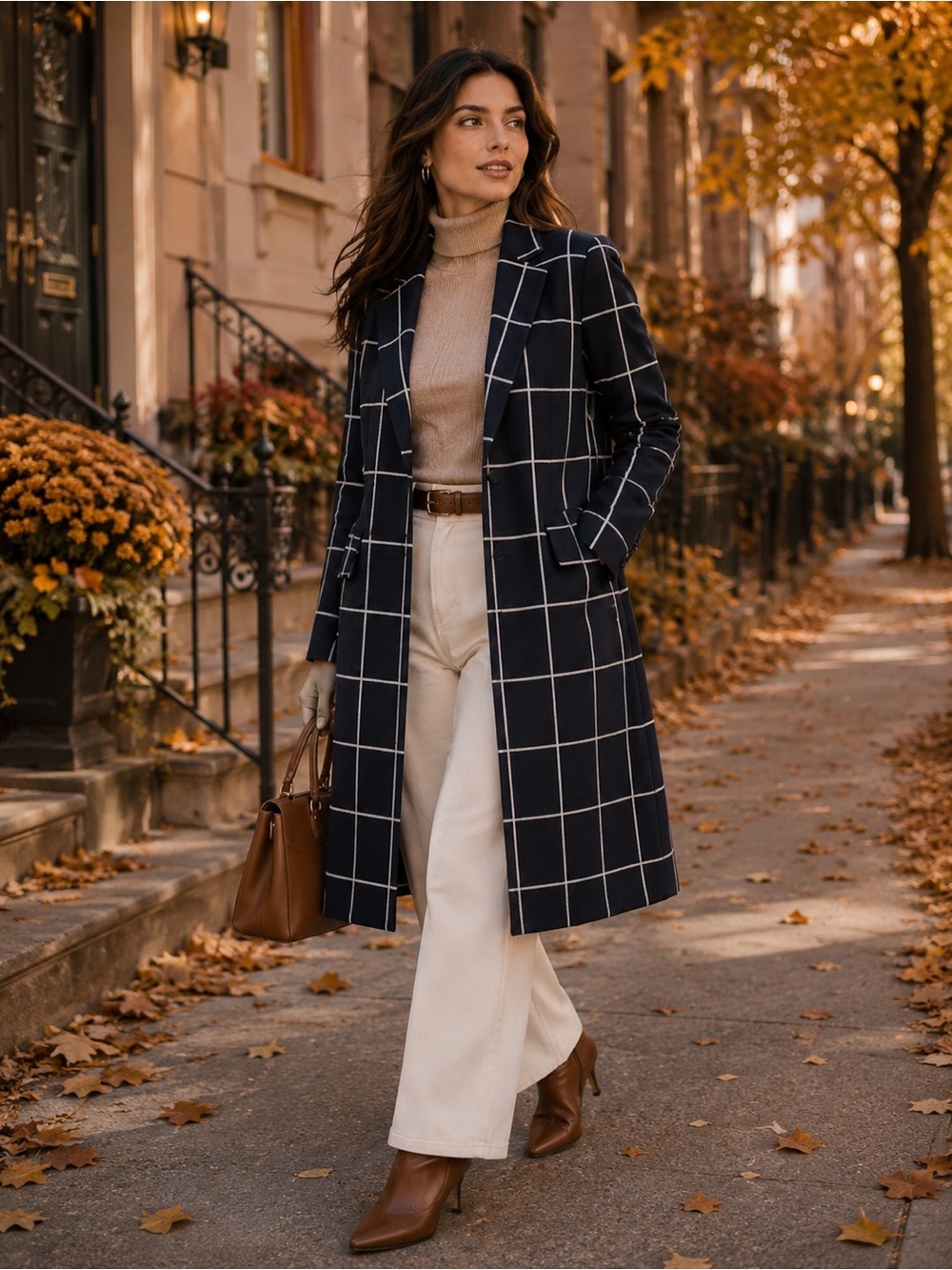 Novelti Black Windowpane Longline Blazer Cardigan | Size Small